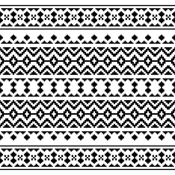 Geometrische Naadloze Folk Patroon Azteekse Navajo Stam Met Pixel Stijl — Stockvector