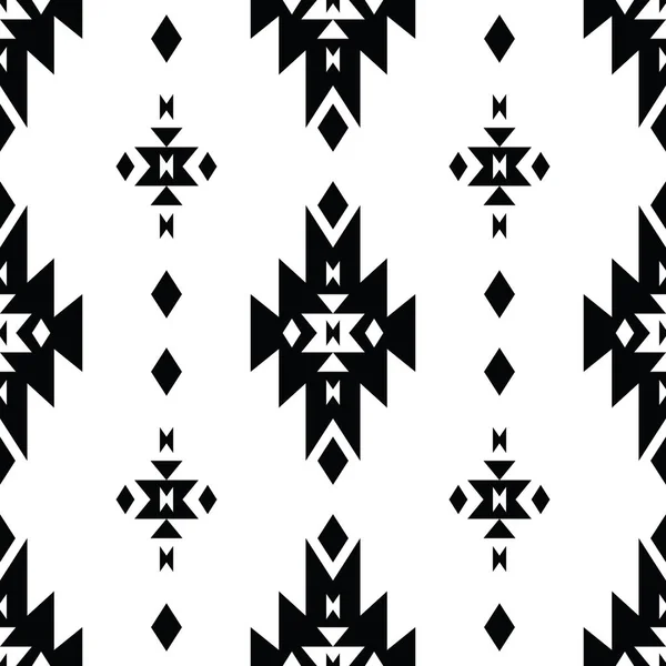 원주민 민족은 디자인을 반복합니다 전통적인 원활한 Aztec 모티브의 일러스트레이션 검은색과 — 스톡 벡터