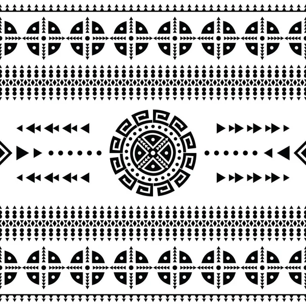 Tribal Dekoration Vektor Illustration Sömlös Etnisk Mönster Med Aztec Infödda — Stock vektor