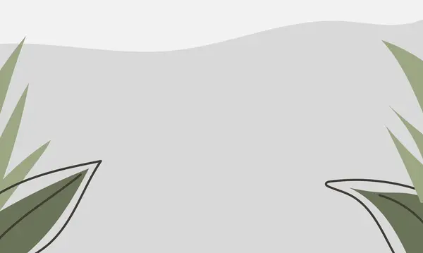 Çiçek yaprakları yeşil çizgi sanat çerçeve minimalist arka plan