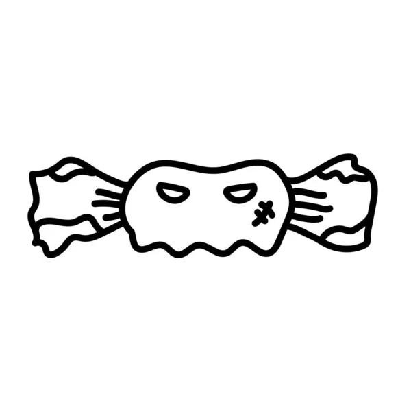 Cadılar Bayramı hayalet şekeri çizimi vektör çizimi. Beyaz arkaplanda izole