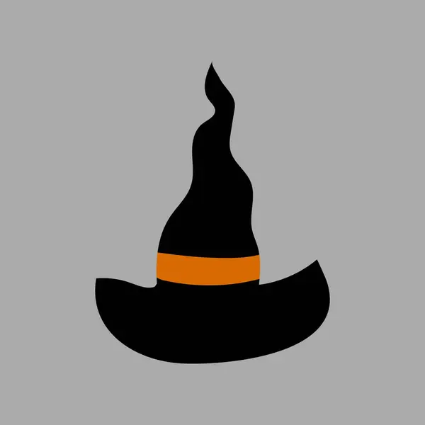 Siyah şapkalı cadı Cadılar Bayramı düz vektör çizimi