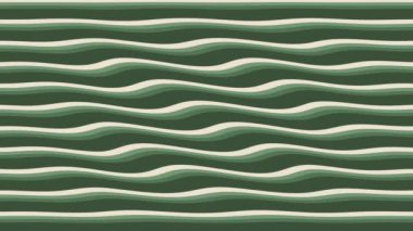 Kusursuz döngü yeşil çizgi dalgaları soyut düzgün hareket arkaplanı.