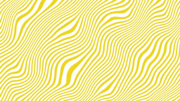Sarı Çizgi Dalgaları Soyut Sanat Arkaplansız Desen Döngüsü — Stok video