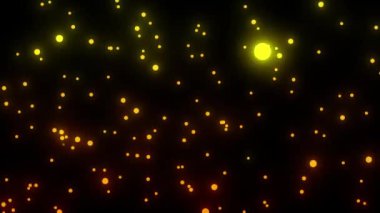Çember turuncu neon parçacıkları uçan hareketsiz döngü arkaplanı