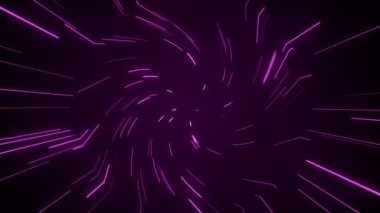 Döndürme çizgileri moru mavi neon parlayan soyut dikişsiz vj döngü arkaplanına dönüştürür