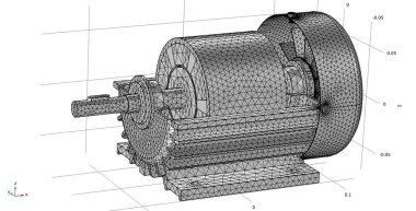 Bilgisayar destekli tasarım sistemi kullanarak motorun 3D modellemesi. Motor modeli. Hesaplama ızgarası.