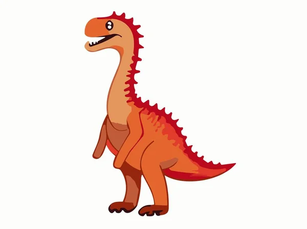 Красный Векторный Дракон Символ 2024 Года Динозавр Хищник Изолирован Белом — стоковый вектор
