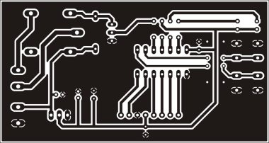 Elektronik bir cihazın basılı devre kartının kondüktörlerini takip ediyorum. Bir pcb 'nin vektör mühendislik çizimi. Elektrik arkaplanı.