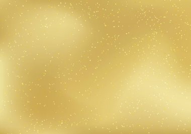 Noktalar, sihirli parçacıklar parıldayan elementler parıldayan ışıklarla donatılmış soyut altın rengi arka plan. Lüks bir şekilde. Vektör grafik illüstrasyonu