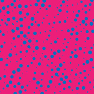 Pembe arka planda mavi benekli desen. Rastgele nokta. Vektör grafik illüstrasyonu.