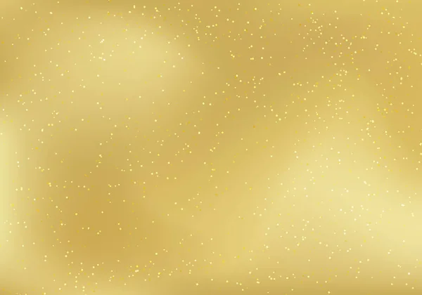 Noktalar, sihirli parçacıklar parıldayan elementler parıldayan ışıklarla donatılmış soyut altın rengi arka plan. Lüks bir şekilde. Vektör grafik illüstrasyonu