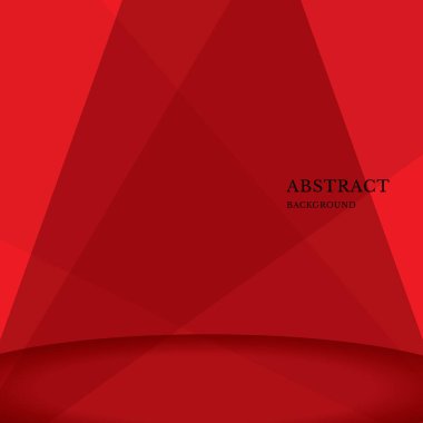 Kırmızı ışık eğimli 3 boyutlu stüdyo odaları. Vektör grafik çizici.