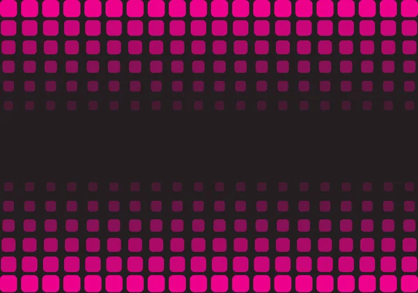 Abstract Roze Vierkanten Afgerond Patroon Halftoon Geïsoleerd Zwarte Achtergrond Vector — Stockvector