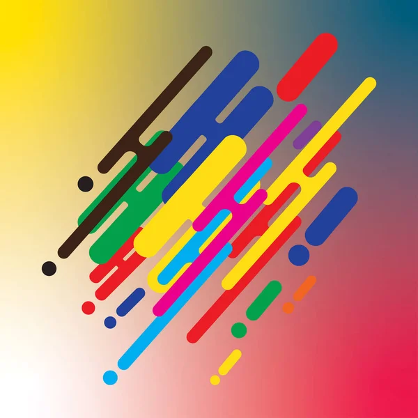 Modèle Abstrait Ligne Diagoanale Arrondie Colorée Sur Fond Flou Illustrateur — Image vectorielle
