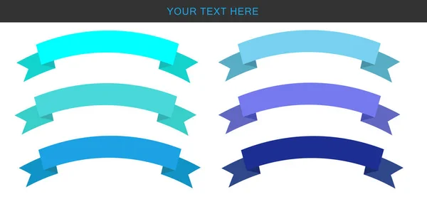 Beyaz arkaplanda izole edilmiş mavi eğri şeritleri. Vektör Grafik Çizimi.