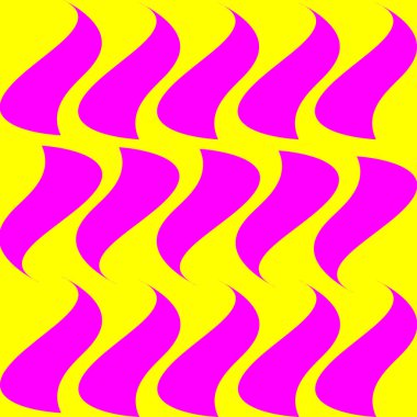 Soyut şablon şekli sarı arka planda tekrar pembe. Vektör grafik illüstrasyonu