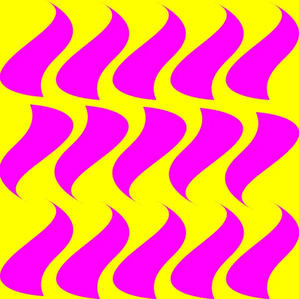 在黄色背景下 图案形状重复呈粉红色 矢量图形说明 — 图库矢量图片