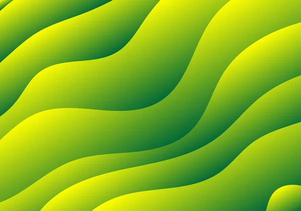 背景为绿黄相间的波梯度图案 矢量图形插画 — 图库矢量图片