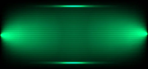 Soyut teknoloji neon ışığı yeşil ve siyah arka planda. Vektör grafik illüstrasyonu.