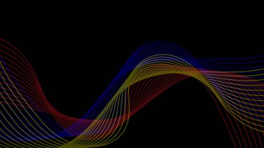 Soyut renk çizgileri koyu arkaplanda ışıklandırma efekti. Vektör grafik illüstrasyonu.