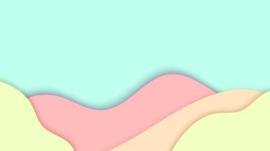 Mavi arka planda soyut sıvı şekilli pastel renk. Vektör grafik illüstrasyonu.