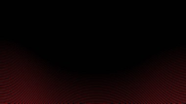 Soyut kırmızı dalga çizgileri koyu arkaplan üzerinde ışıklandırma efekti. Vektör grafik illüstrasyonu.