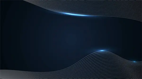 Lignes Ondulées Ondulées Abstraites Avec Effet Lumineux Sur Fond Bleu — Image vectorielle
