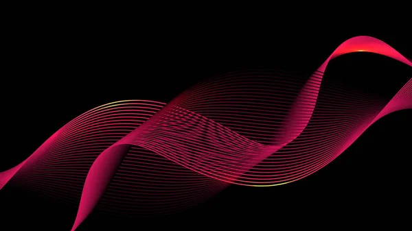 抽象的な色線の照明効果暗い背景に ベクトルグラフィックイラスト — ストックベクタ