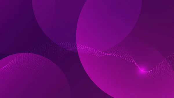 抽象紫色の円とドット粒子要素の背景技術スタイル ベクトルグラフィックイラスト — ストックベクタ