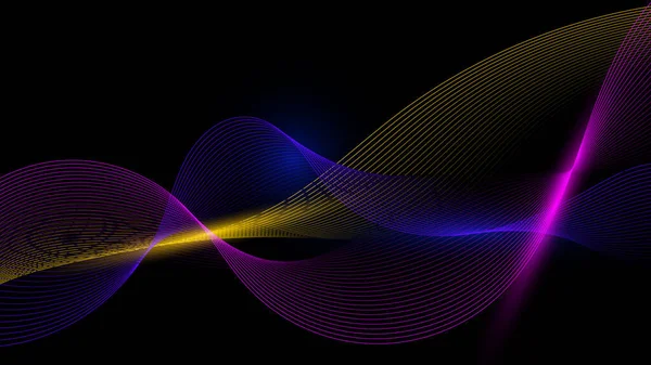 Абстрактні Кольори Ліній Освітлення Впливають Темний Фон Векторна Графічна Ілюстрація — стоковий вектор