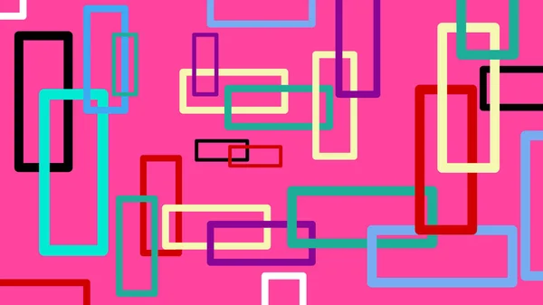 Abstrakt Färgglada Rektangel Mönster Isolerad Rosa Bakgrund Vektor Grafisk Illustration — Stock vektor