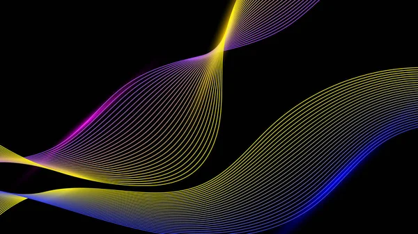 Абстрактні Кольори Ліній Освітлення Впливають Темний Фон Векторна Графічна Ілюстрація — стоковий вектор
