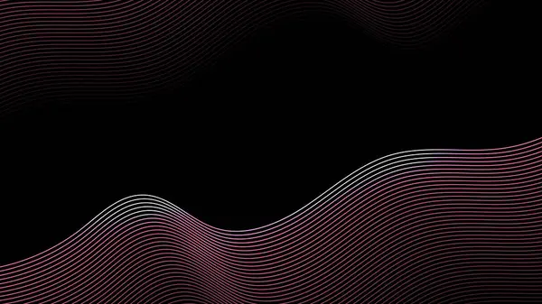 背景の暗さに対するピンクの線の照明効果 ベクトルグラフィックイラスト — ストックベクタ
