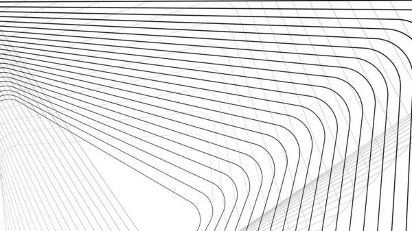 Modello Astratto Nero Linee Sfondo Bianco Illustrazione Grafica Vettoriale — Vettoriale Stock