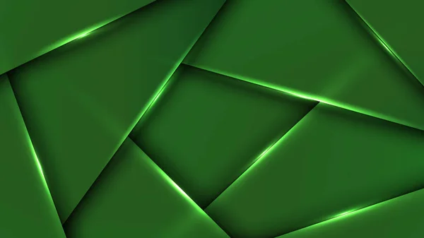 Soyut yeşil çizgili ışıklandırma arka planda çapraz desen oluşturur. Vektör grafik çizici.