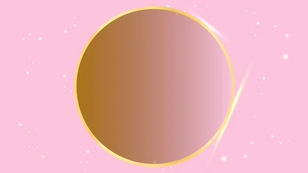 Abstract Elegante Bruine Cirkels Gouden Ring Roze Gradiënt Achtergrond Luxe — Stockvector