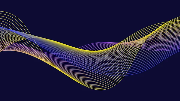 Абстрактні Барвисті Лінії Освітлення Впливають Синій Фон Векторна Графічна Ілюстрація — стоковий вектор