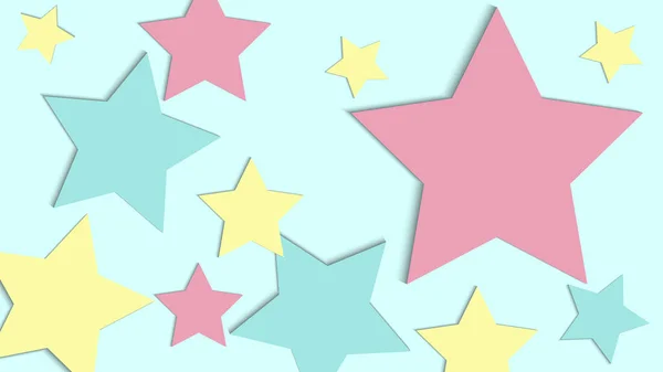 Abstract Random Star Size Pattern Pastel Colors Background Vector Graphic — Stock Vector