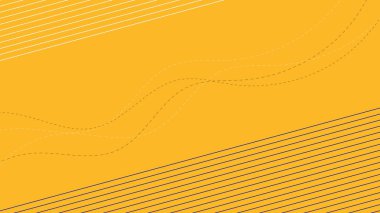 Soyut çizgi çizgileri sarı arka planda beyaz ve mavi. Vektör grafik illüstrasyonu.