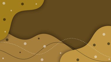 Soyut akışkan şekil ve kahverengi arkaplanda renkli çizgiler. Vektör grafik illüstrasyonu.