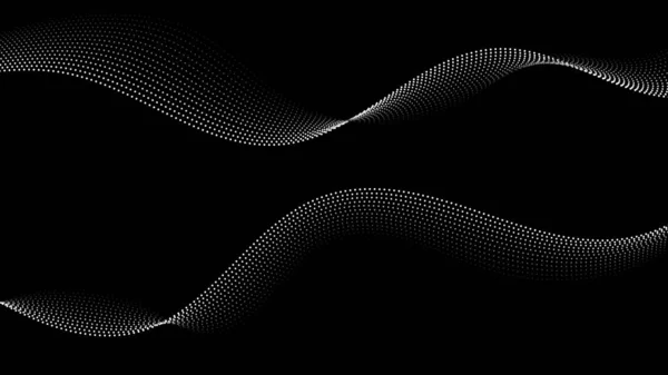 要約黒の背景に白い点線の要素効果 ベクトルグラフィックイラスト — ストックベクタ