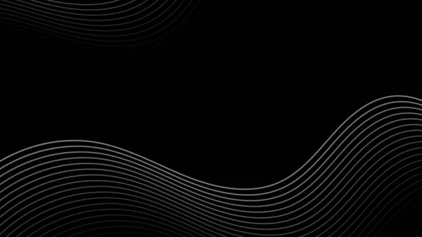 Abstrakte Wellenlinien Muster Grau Auf Schwarzem Hintergrund Vektorgrafische Illustration — Stockvektor