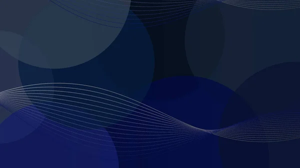 Abstrakta Vågiga Linjer Blå Cirkel Mönster Bakgrunden Vektor Grafisk Illustration — Stock vektor