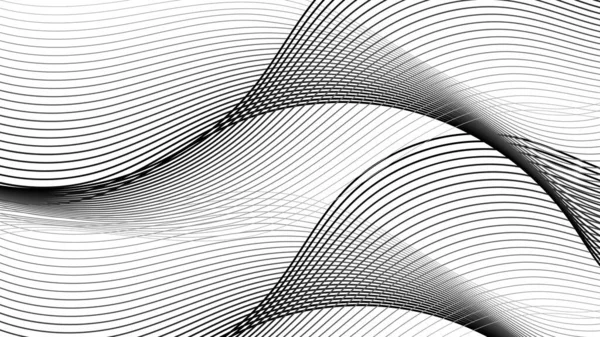Abstracte Zwarte Golflijnen Elementen Geïsoleerd Witte Achtergrond Vector Grafische Illustratie — Stockvector