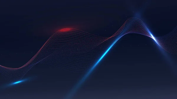 Tecnologia Astratta Concetto Futuristico Curva Neon Bagliore Sfondo Blu Rosso Grafiche Vettoriali