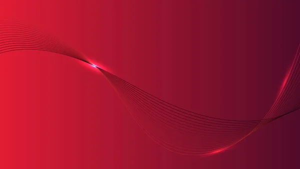 Abstrakta Vågiga Linjer Element Röd Bakgrund Vektor Grafisk Illustration — Stock vektor