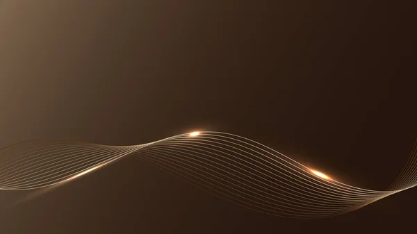 Lignes Abstraites Éléments Avec Effet Lumineux Lumineux Sur Fond Brun — Image vectorielle