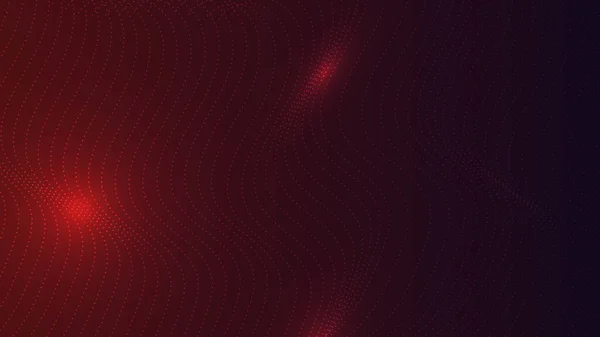 Abstrakte Technologie Futuristisches Konzept Punkte Welle Dynamisches Teilchenmuster Auf Rotem — Stockvektor