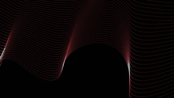 アブストラクト技術未来的な概念ドットは黒の背景に動的粒子パターンを振動させる ベクトルグラフィックイラスト — ストックベクタ